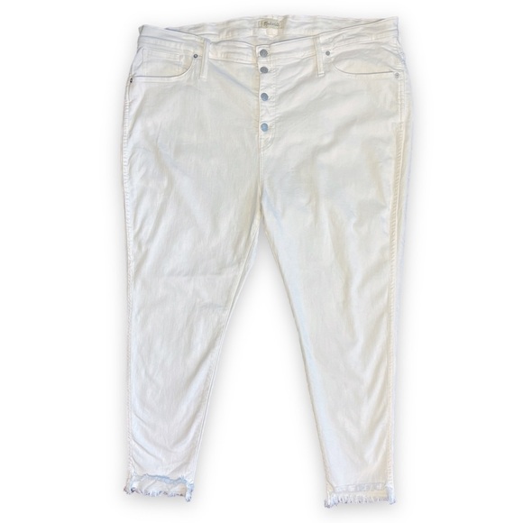 Madewell 10" High-Rise Skinny Jeans in Pure White: Step-Hem Edition Plus Size 37 - Picture 1 of 11